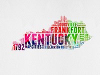 Kentucky Watercolor Word Cloud Fine Art Print