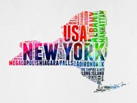 New York Watercolor Word Cloud Fine Art Print