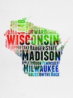 Wisconsin Watercolor Word Cloud Fine Art Print