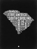 South Carolina Black and White Map Fine Art Print