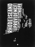 Rhode Island Black and White Map Fine Art Print