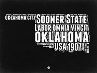 Oklahoma Black and White Map Fine Art Print