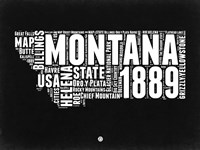Montana Black and White Map Fine Art Print