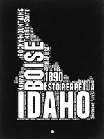 Idaho Black and White Map Fine Art Print