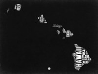 Hawaii Black and White Map Fine Art Print