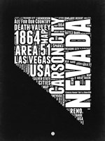 Nevada Black and White Map Fine Art Print