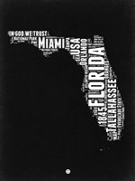 Florida Black and White Map Fine Art Print