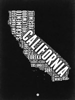 California Black and White Map Fine Art Print