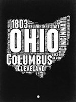Ohio Black and White Map Fine Art Print