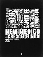 New Mexico Black and White Map Fine Art Print