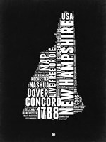 New Hampshire Black and White Map Fine Art Print