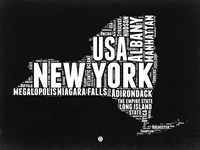 New York Black and White Map Fine Art Print