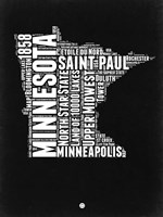 Minnesota Black and White Map Fine Art Print