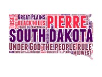 South Dakota Word Cloud Map Fine Art Print