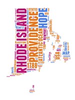 Rhode Island Word Cloud Map Fine Art Print
