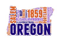 Oregon Word Cloud Map Fine Art Print