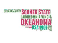 Oklahoma Word Cloud Map Fine Art Print