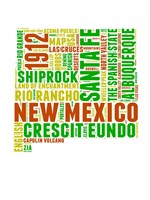New Mexico Word Cloud Map Fine Art Print