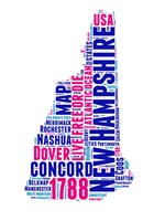 New Hampshire Word Cloud Map Fine Art Print