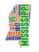 Mississippi Word Cloud Map Framed Print