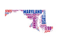 Maryland Word Cloud Map Fine Art Print