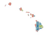 Hawaii Word Cloud Map Fine Art Print