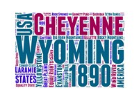 Wyoming Word Cloud Map Fine Art Print