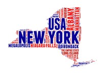 New York Word Cloud Map Fine Art Print
