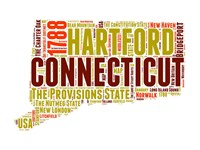 Connecticut Word Cloud Map Fine Art Print