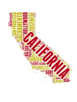 California Word Cloud Map Fine Art Print