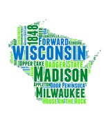 Wisconsin Word Cloud Map Fine Art Print
