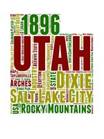 Utah Word Cloud Map Fine Art Print