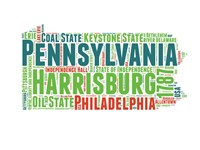 Pennsylvania Word Cloud Map Fine Art Print