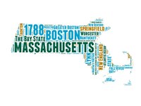 Massachusetts Word Cloud Map Fine Art Print