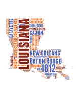 Louisiana Word Cloud Map Fine Art Print