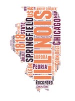 Illinois Word Cloud Map Fine Art Print