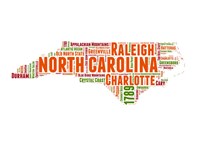 North Carolina Word Cloud Map Fine Art Print