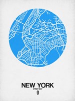 New York Street Map Blue Fine Art Print