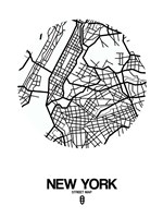 New York Street Map White Fine Art Print