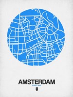 Amsterdam Street Map Blue Fine Art Print