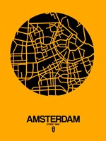 Amsterdam Street Map Yellow Fine Art Print