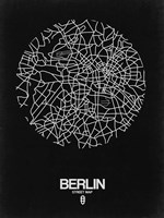 Berlin Street Map Black Fine Art Print