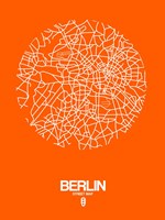 Berlin Street Map Orange Fine Art Print