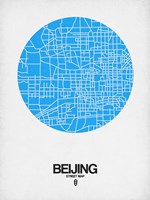 Beijing Street Map Blue Fine Art Print