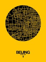 Beijing Street Map Yellow Fine Art Print