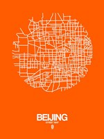 Beijing Street Map Orange Fine Art Print