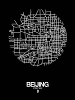 Beijing Street Map Black Fine Art Print