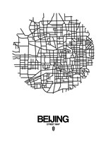 Beijing Street Map White Fine Art Print