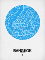 Bangkok Street Map Blue Fine Art Print