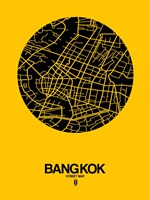 Bangkok Street Map Yellow Fine Art Print